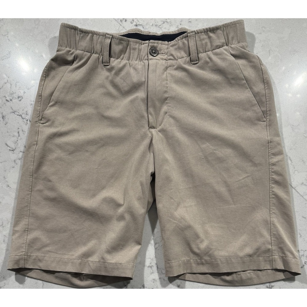 Under Armour HeatGear Mens 30 Khaki Stretch Golf Athletic Shorts 1309551